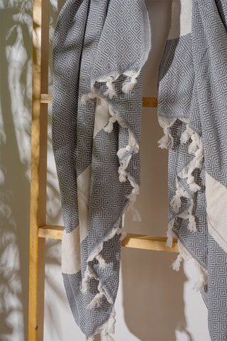 Fouta de plage - Bleu - 100 x 180 cm