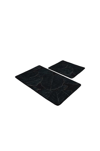 2 tapis de bain - Noir - 50 x 60 cm