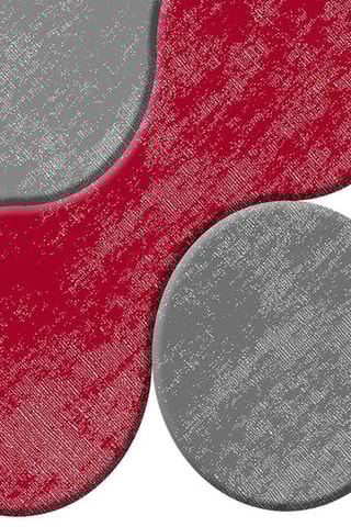 2 tapis de bain - Gris et rouge - 50 x 60 cm / 60 x 100 cm