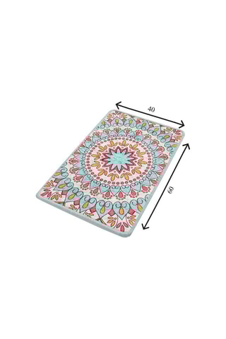 Tapis de bain - Bleu et rose - 40 x 60 cm
