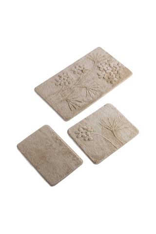 3 tapis de bain Orkide - Beige - 40 x 60 cm, 50 x 60 cm et 60 x 100 cm