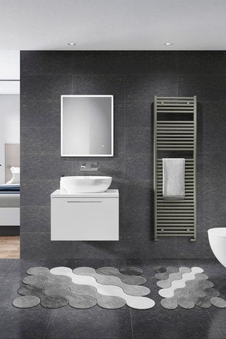2 tapis de bain - Gris - 50 x 60 / 60 x 100 cm