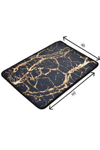 Tapis de bain - Noir et doré - 40 x 60 cm