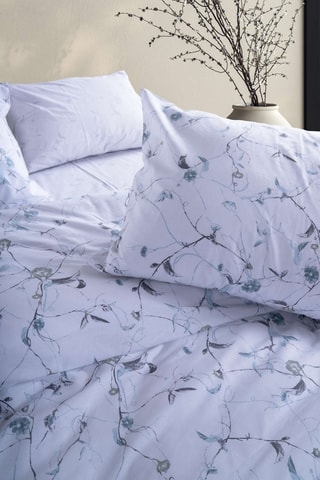 Parure de couette en coton 57 fils/cm² Lima - Bleu