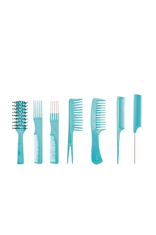 6 peignes et 1 brosse - Bleu