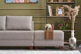 Canapé d'angle gauche convertible Fly - Crème - 3 places - Couchage 200 x 140 cm
