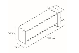Meuble TV abattant Ova - 120 x 36,8 x 25 cm