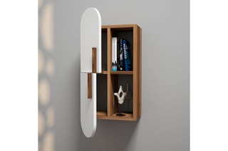 Etagère murale 2 niveaux - 35 x 22 x 80 cm