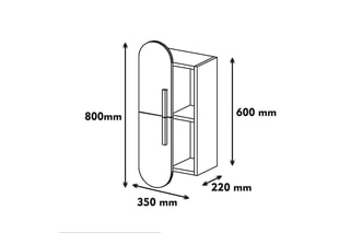 Etagère murale 2 niveaux - 35 x 22 x 80 cm