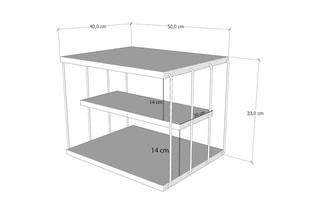 Table d'appoint Lifon - 50 x 33 x 40 cm