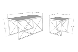 Table basse Defne - 100-175 x 52 x 50 cm