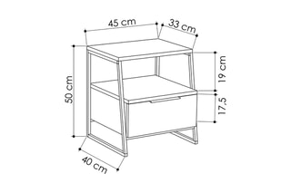 Table de chevet - 46 x 63 x 17 cm
