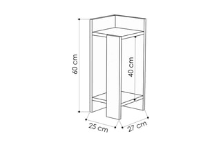 Table de chevet Elos Right - 25 x 60 x 27 cm