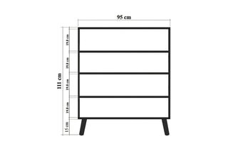 Meuble de rangement 4 portes Multilüx Saka - 95 x 111 x 36 cm