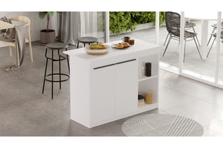 Ilot de cuisine 2 portes OR2-W - 120 x 88,2 x 60 cm
