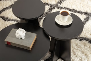 3 tables gigognes Lume  - 28 x 48 x 28 / 33 x 43 x 33 / 43 x 38 x 43 cm