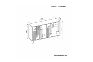 Buffet 4 portes Rodney - 120 x 73,6 x 29,6 cm