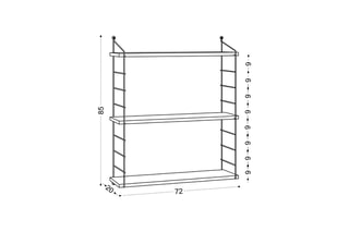 Etagère murale 3 niveaux - 72 x 85 x 20 cm