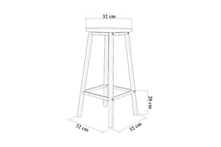 Tabouret Mola - 32 x 62 x 32 cm
