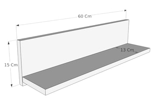 2 étagères murales Shelf - 60 x 15 x 13 cm