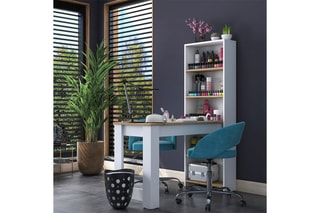Bureau avec étagères intégrées Kalune - 120 x 153,6 x 53,8 cm