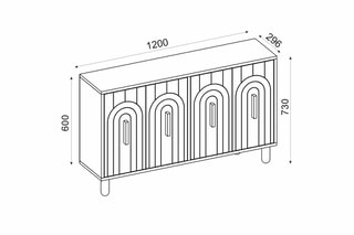 Buffet 4 portes Tiger - 120 x 73,6 x 29,6 cm