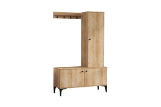 Meuble d'entrée 3 portes Lex - 110 x 175 x 40 cm