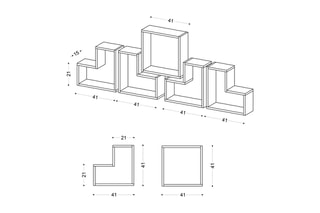 Etagère murale Elitra - 180 x 59,3 x 15 cm