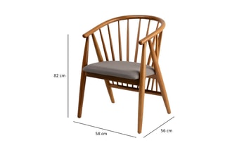 Chaise en bois Doris - 58 x 82 x 56 cm