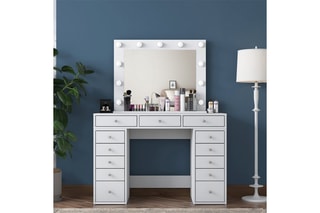 Table de maquillage - 120 x 81,6 x 44,5 cm / 90 x 71,8 x 15 cm
