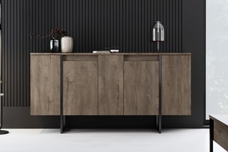 Ensemble de meubles de salon - En noyer - 160 x 35 x 80 / 180 x 30 x 50 / 90 x 60 x 40 cm