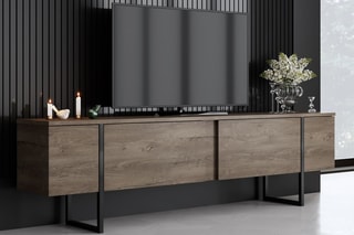Ensemble de meubles de salon - En noyer - 160 x 35 x 80 / 180 x 30 x 50 / 90 x 60 x 40 cm