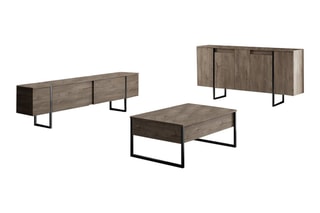 Ensemble de meubles de salon - En noyer - 160 x 35 x 80 / 180 x 30 x 50 / 90 x 60 x 40 cm