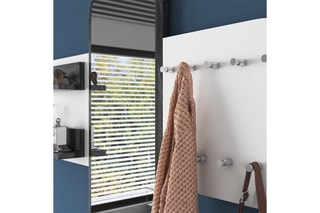 Vestiaire d'entrée avec miroir - 125 x 120 x 12 cm