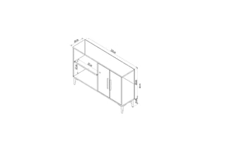 Console 4 portes Ahart  - 120 x 80 x 30 cm