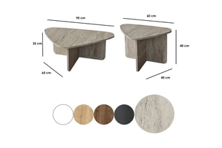 2 tables basses Ballare - 90 x 35 x 60 / 60 x 40 x 40 cm