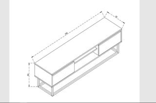 Meuble TV 2 tiroirs - 180 x 50 x 40 cm