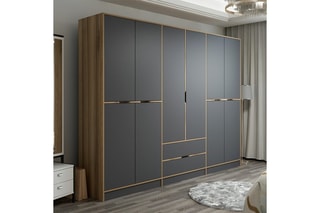 Armoire 10 portes Elina - 277 x 208 x 52 cm