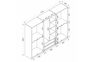 Armoire 10 portes Elina - 277 x 208 x 52 cm