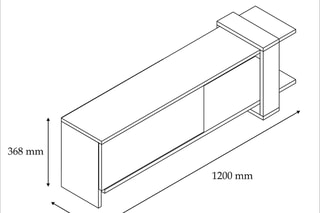 Meuble TV 1 abattant Gaye - 120 x 36,8 x 25 cm