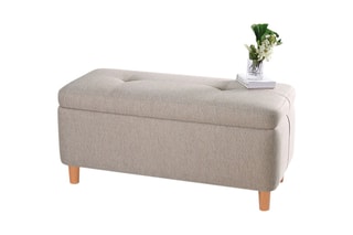 Banc-coffre Rocio - Beige - Toucher velours