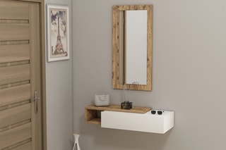 Meuble de couloir suspendu Vien - 82 x 15,8 x 29,6 cm