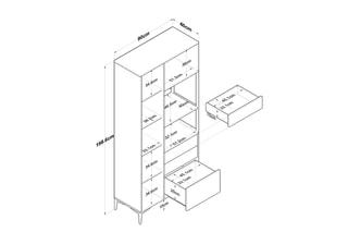 Armoire de cuisine - 2958 - 90 x 198,6 x 40 cm