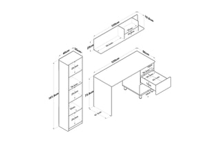 Bureau - 120 x 161 x 50 cm