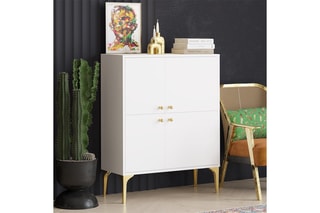 Meuble de rangement 4 portes Celina - 90 x 115 x 35 cm