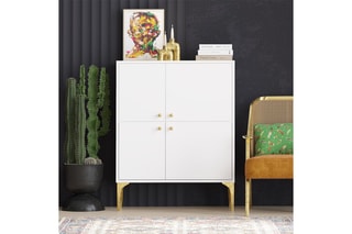 Meuble de rangement 4 portes Celina - 90 x 115 x 35 cm
