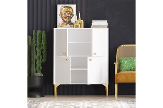 Meuble de rangement 4 portes Celina - 90 x 115 x 35 cm