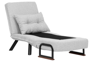 Fauteuil convertible - Gris - Revêtement en tissu teddy