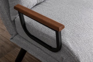 Fauteuil convertible - Gris - Revêtement en tissu teddy