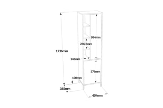 Armoire 2 portes VI1-W - 45 x 173,6 x 35,5 cm